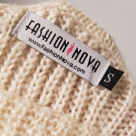 *2 for 15* Fashion Nova Cream Crop Sweater - Picture 3 of 4